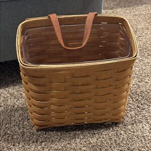 Longaberger Rustic Brown Woven Basket with Handle